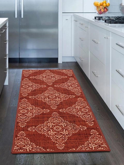 

RUGSMITH Red & Beige Printed Premium Qualty Anti-Skid Floor Runner
