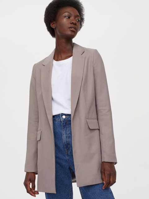 

H&M Women Mauve Long Jacket