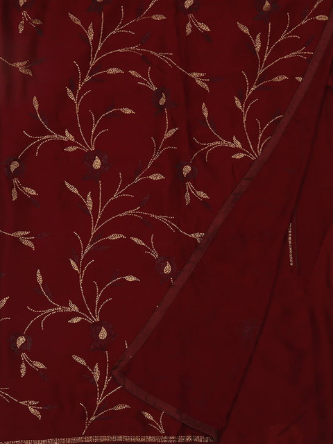 

Pothys Magenta Woven Design Poly Georgette Saree