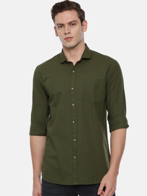 

ROLLER FASHIONS Men Green Slim Fit Solid Casual Shirt