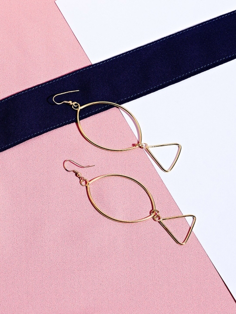 

ZeroKaata Gold-Plated Geometric Drop Earrings