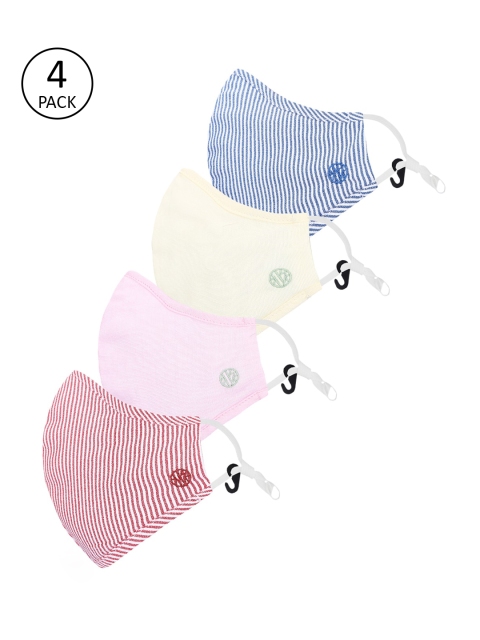 

Van Heusen Woman Multicoloured Pack of 4 Reusable 3-Ply Cloth Masks, Multi
