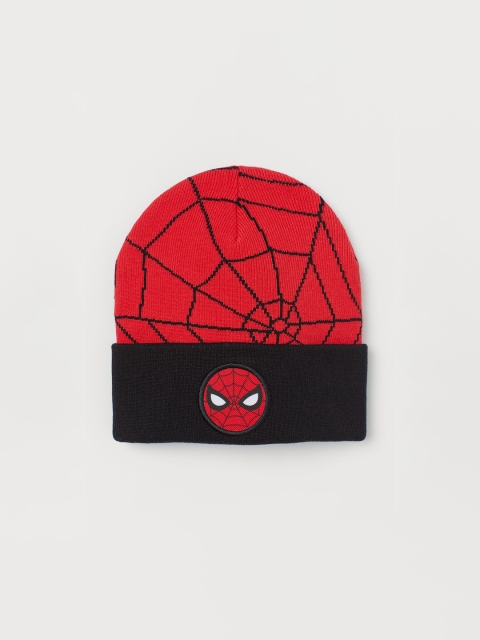 

H&M Boys Red & Black Spiderman Motif-Detail Hat