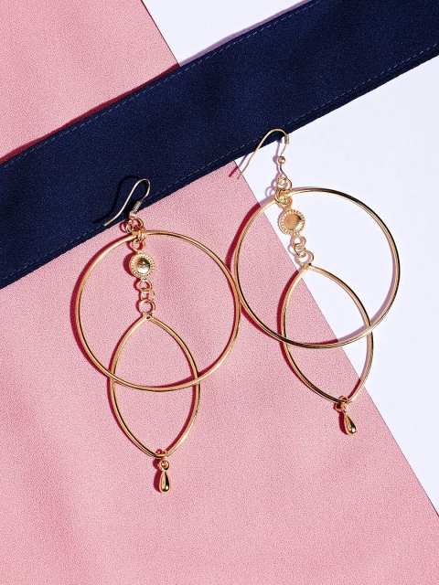 

ZeroKaata Gold-Plated Circular Drop Earrings