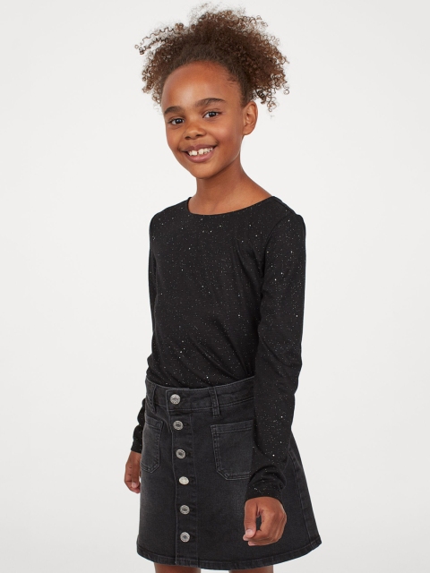 

H&M Girls Black Glittery Jersey Top