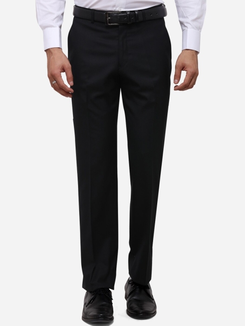

JADE BLUE Men Black Regular Fit Solid Formal Trousers