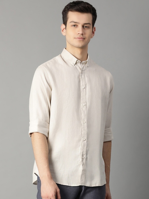 

Bruun & Stengade Men Beige Linen Regular Fit Solid Casual Shirt