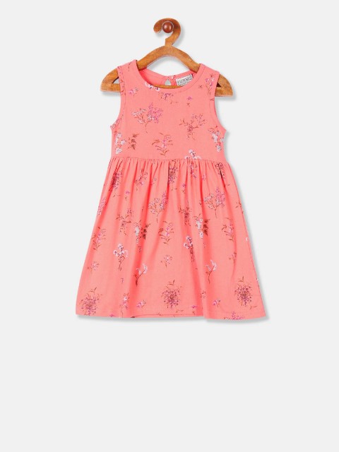 

Cherokee Girls Peach-Coloured Printed Fit and Flare Dress