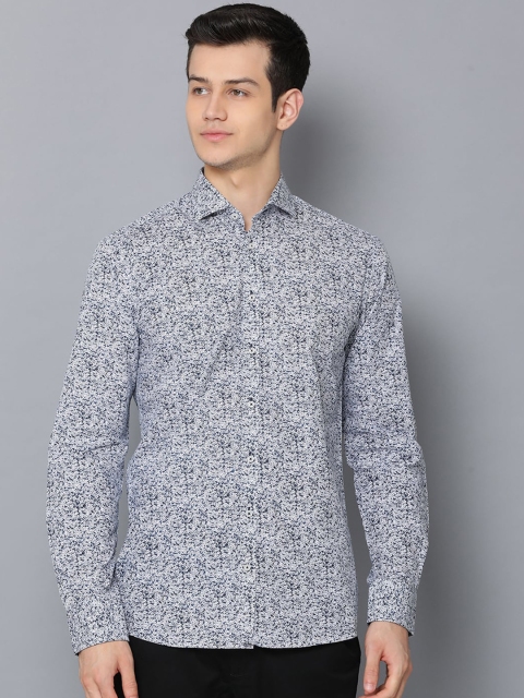 

Bruun & Stengade Men Navy Blue & White Slim Fit Printed Casual Shirt