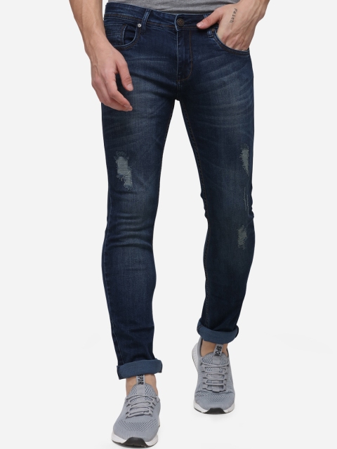 

Greenfibre Men Blue Slim Fit Mid-Rise Mildly Distressed Stretchable Jeans