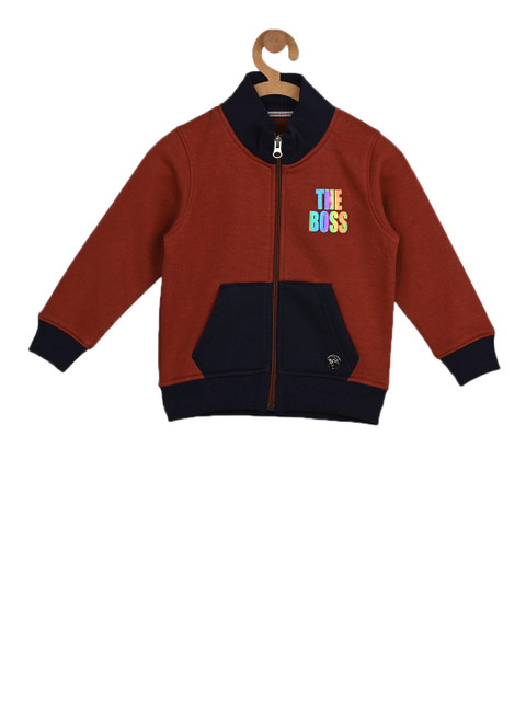 

Stupid Cupid Boys Brown & Black Colourblocked Sweatshirt