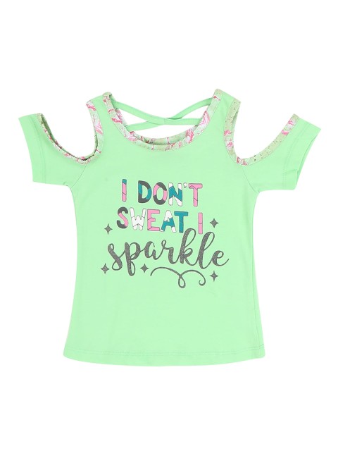

Cherokee Girls Green Printed Top