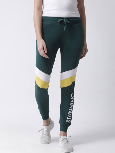

Club York Women Green & Yellow Striped Slim Fit Joggers