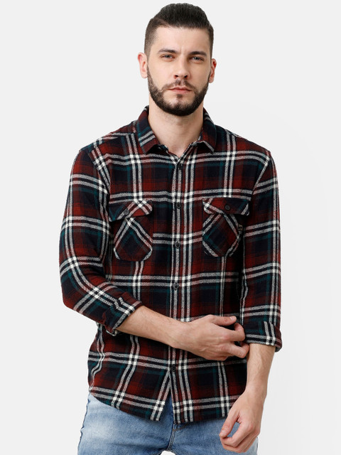 

Voi Jeans Men Multicoloured Slim Fit Checked Casual Shirt, Multi