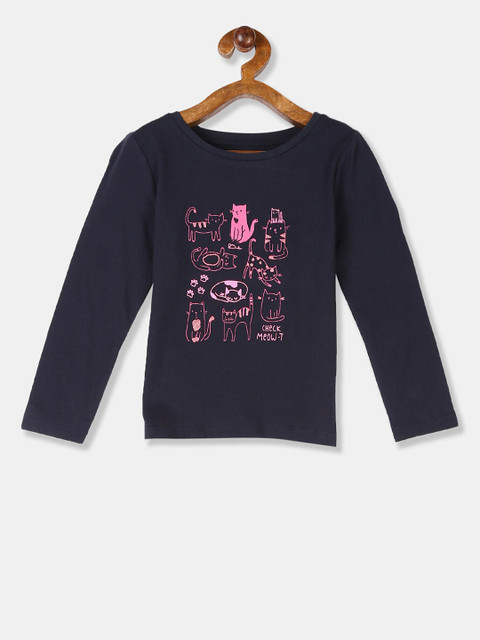 

GAP Boys Blue Printed Round Neck Pure Cotton T-shirt