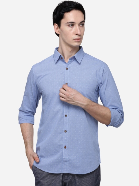 

Greenfibre Men Blue Regular Fit Solid Casual Shirt