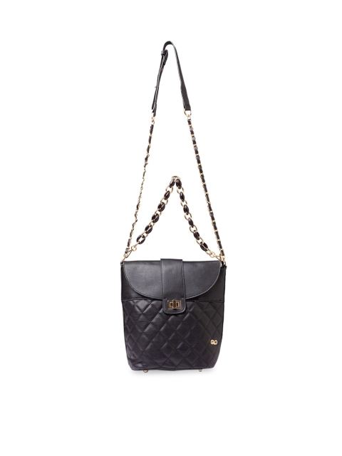 

Globus Black Self Design Sling Bag