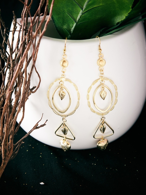 

ZeroKaata Gold Plated Handcrafted Circular Drop Earrings