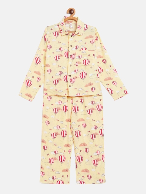 Stylo Bug Kids Yellow & Red Printed Night suit