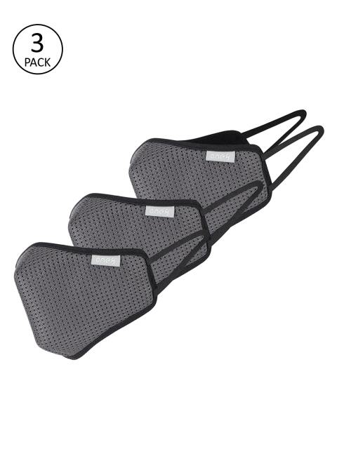 

One8 Adults Pack Of 3 Grey 3D Mesh 4-Ply Reusable Outdoor Masks