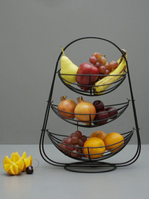 

nestroots Black Solid Fruit Basket