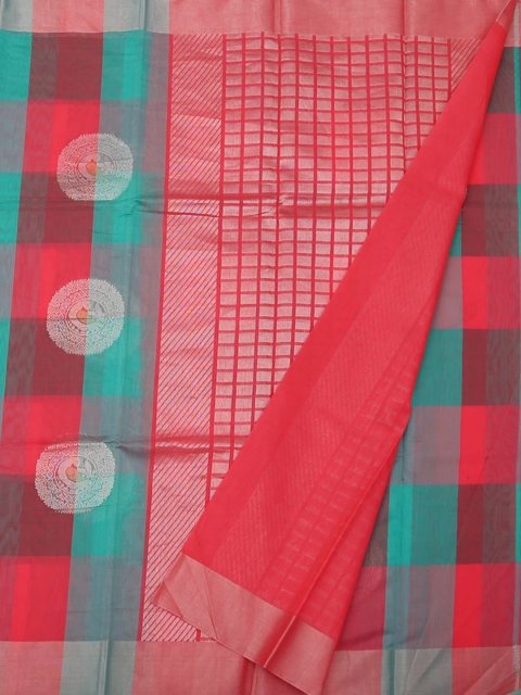 

Pothys Green & Red Pure Silk Printed Saree