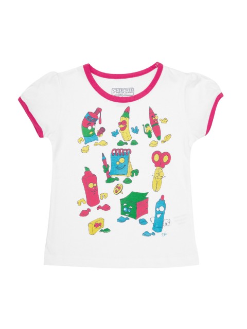 

Cherokee Girls White Printed Top