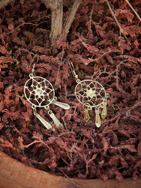 

ZeroKaata Gold-Toned Contemporary Drop Earrings