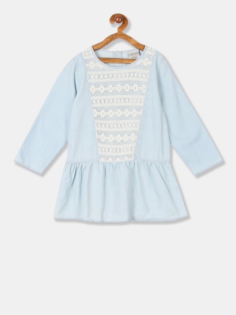 

Cherokee Girls Blue Self Design Pure Cotton Top