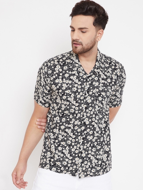

even Men Black & Beige Slim Fit Printed Casual Shirt