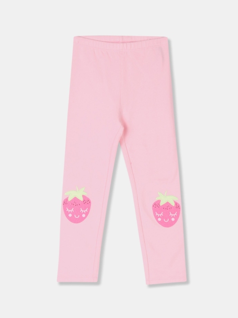 

The Childrens Place Girls Pink Printed Ankle-Length Leggings