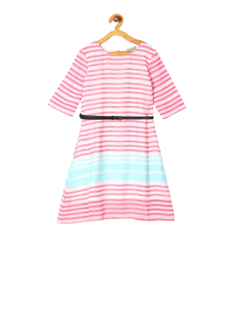 

Cherokee Girls Pink Striped A-Line Dress