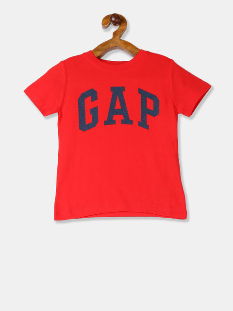 

GAP Toddler Boy Red Logo Graphic Crew Neck Cotton Jersey T-Shirt