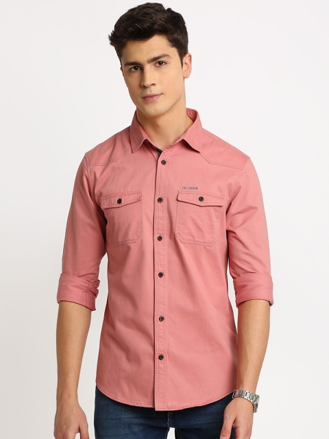 

TED HARBOR Men Pink Slim Fit Solid Casual Shirt