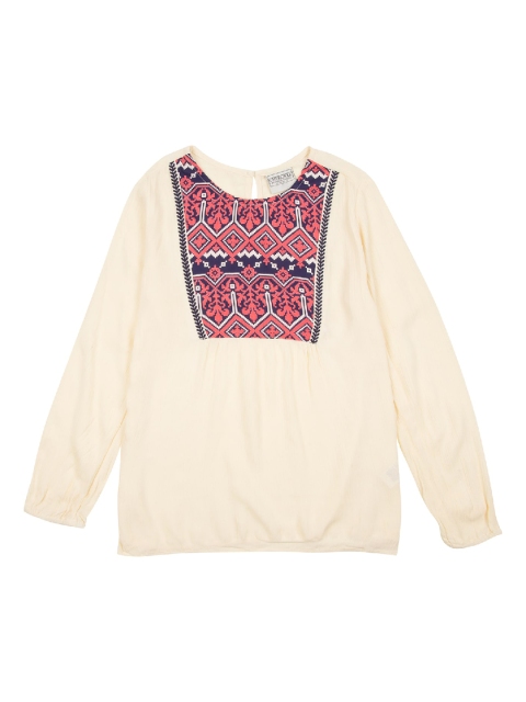 

Cherokee Girls Off-White Printed Top