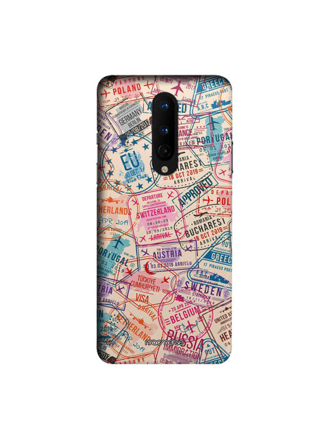 

macmerise Multicoloured Immigration Stamps OnePlus 8 Back Case, Multi