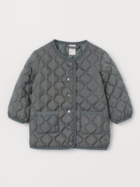 

H&M Unisex Kids Olive Green Quilted Sustainable Jacket
