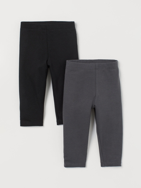 

H&M Kids Solid 2-Pack Sweatshirt Sustainable Leggings, Grey