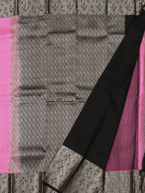 

Pothys Pink & Black Pure Silk Printed Saree
