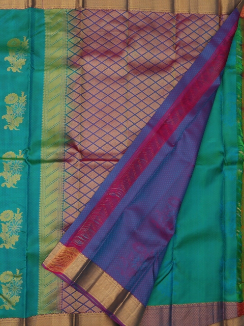 

Pothys Multicoloured Vasundhara Pattu Floral Print Pure Silk Saree, Multi