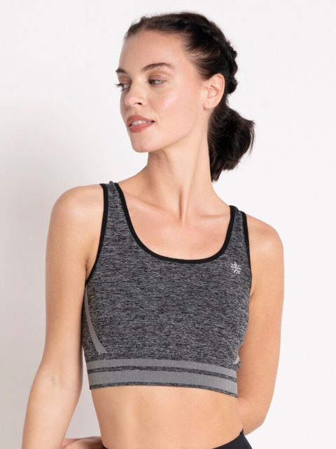 

Cultsport Charcoal Self Design Non-Wired Lightly Padded Sports Bra AW19WSBCS1102A