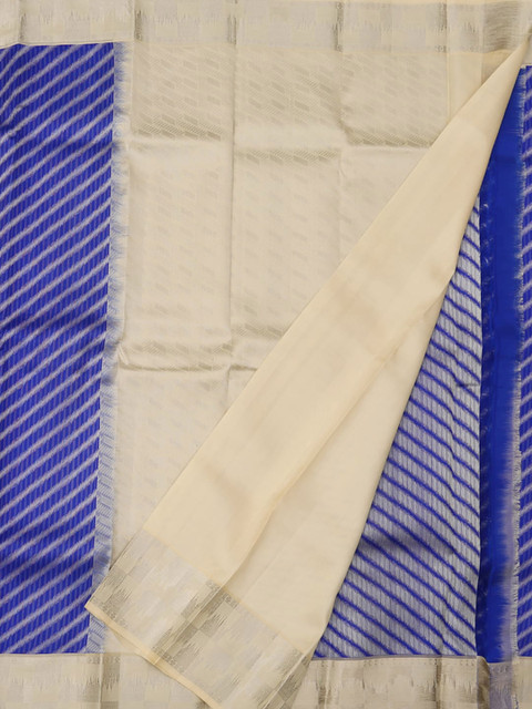 

Pothys Blue & Cream-Coloured Pure Silk Woven Design Saree