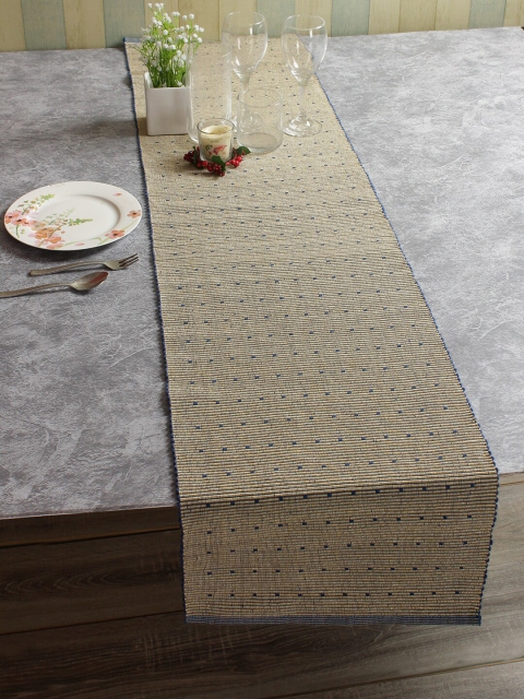 

Soumya Grey & Navy Blue Striped Reversible 6-Seater Table Runner