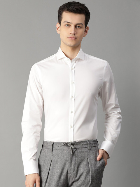 

Bruun & Stengade Men White Slim Fit Solid Formal Shirt