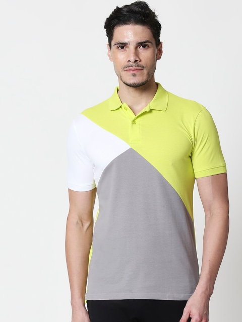

Bewakoof Men Multicoloured Colourblocked Polo Collar T-shirt, Multi