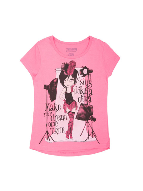 

Cherokee Girls Pink Printed Top