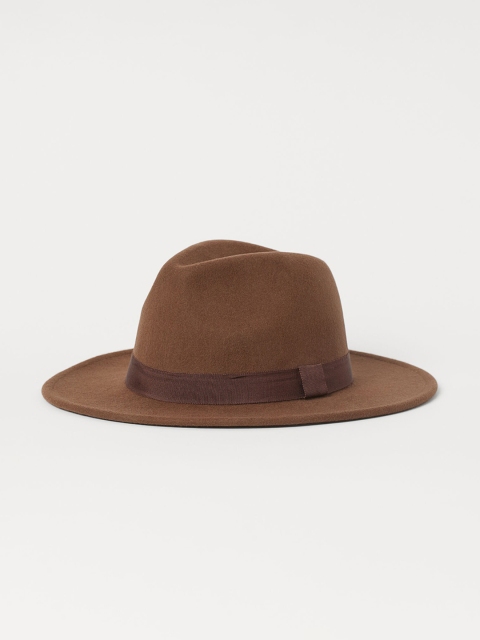 

H&M Women Brown Felted Wool Hat