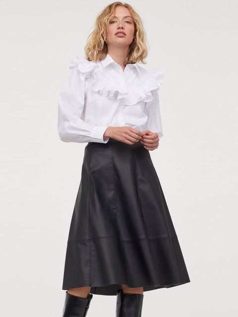 

H&M White Flounced cotton blouse