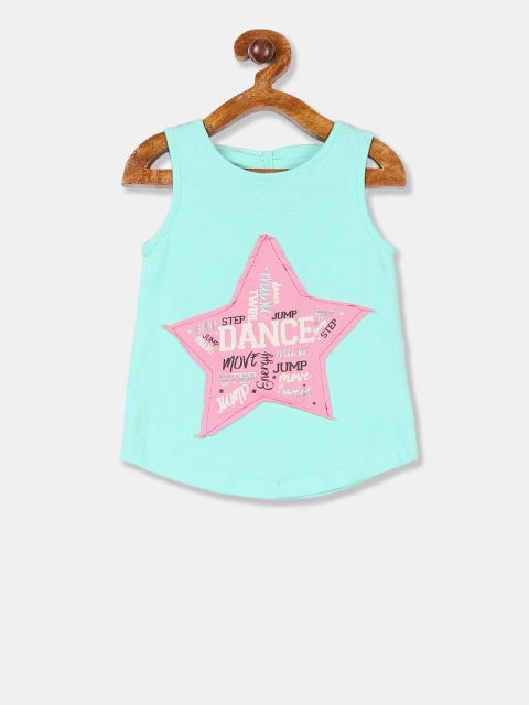 

Cherokee Girls Sea Green Appliqued Tank Top