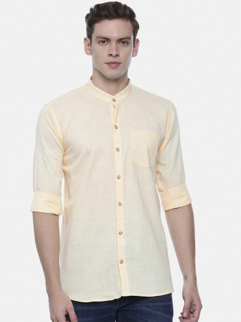 

ROLLER FASHIONS Men Beige Slim Fit Solid Casual Shirt